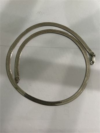 Silver Herringbone 20" Necklace 15.59g (L)