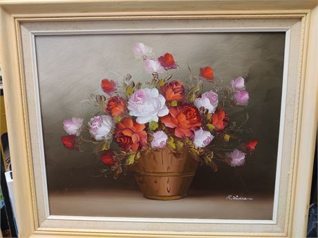 Signed Oil Painting Floral Art