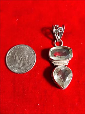 Sterling Silver Stone & Pendant 12.5g