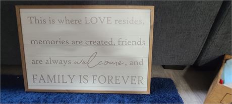 30 x 20 Family ID Forever sign, wood