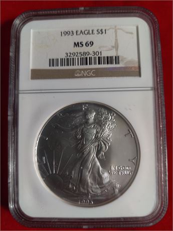 1993 Silver Eagle Graded MS 69