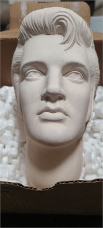 Elvis Ceramic Doll Head, measures approximately 8 inches from forehead to neck