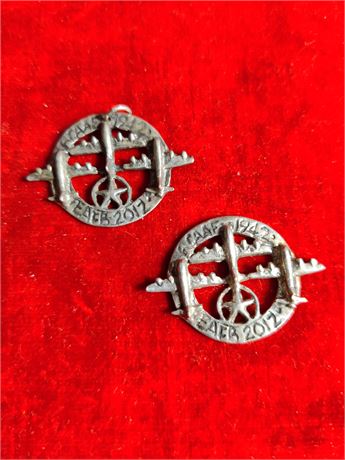 2 WW2 Sterling Silver Bomber Pins
