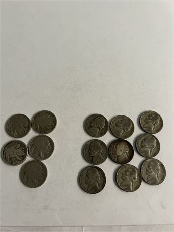 Buffalo Nickels & Jefferson Nickels (L)