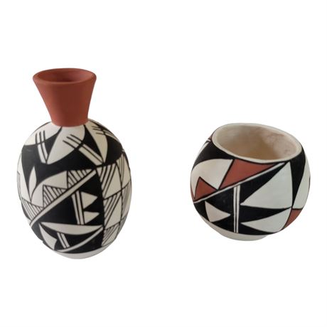Acoma Native American Pottery Vases