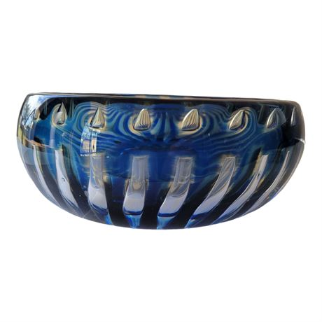 Edvin Ohrstrom Orrefors Cobalt Blue Glass Bowl
