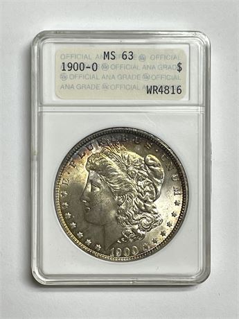 1900 O Morgan Silver Dollar, ANA Graded MS 63