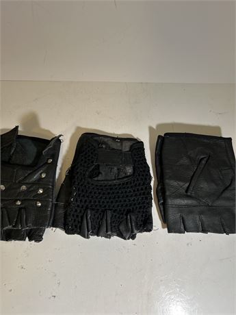 Leather motorcycle gloves, new (L)
