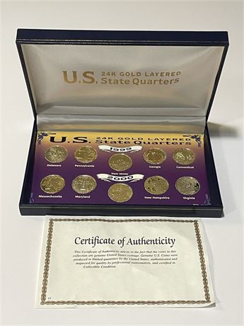 24K Gold Layered State Quarters Set