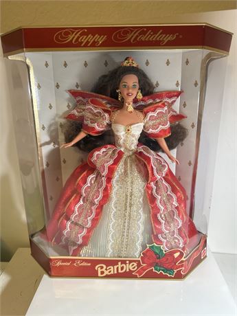 Happy Holidays Barbie Doll Brunette 1997 10th Anniversary Special Edition (L)